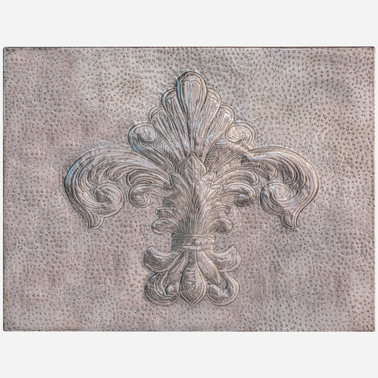 French Country Kitchen Backsplash Tile - Copper Fleur De Lys - Gray - Natuross