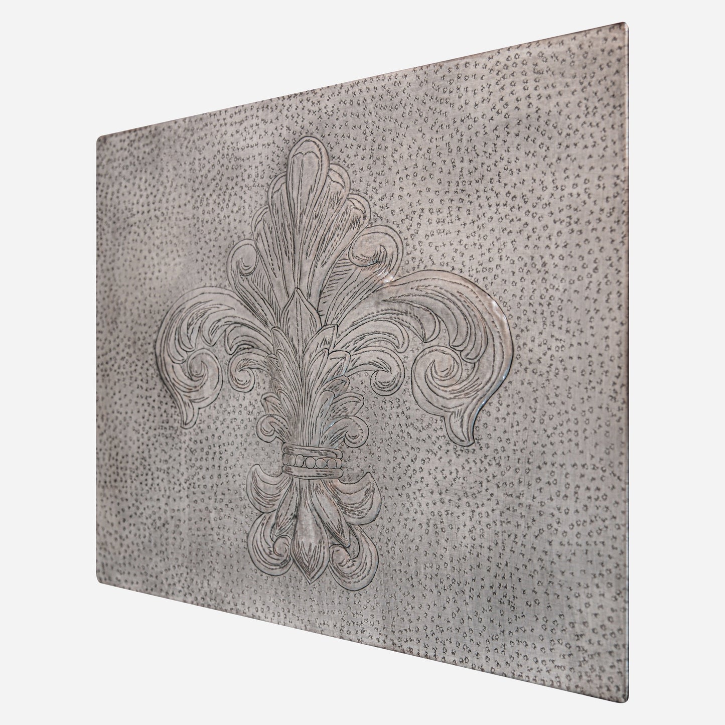 French Country Kitchen Backsplash Tile - Copper Fleur De Lys - Gray - Natuross