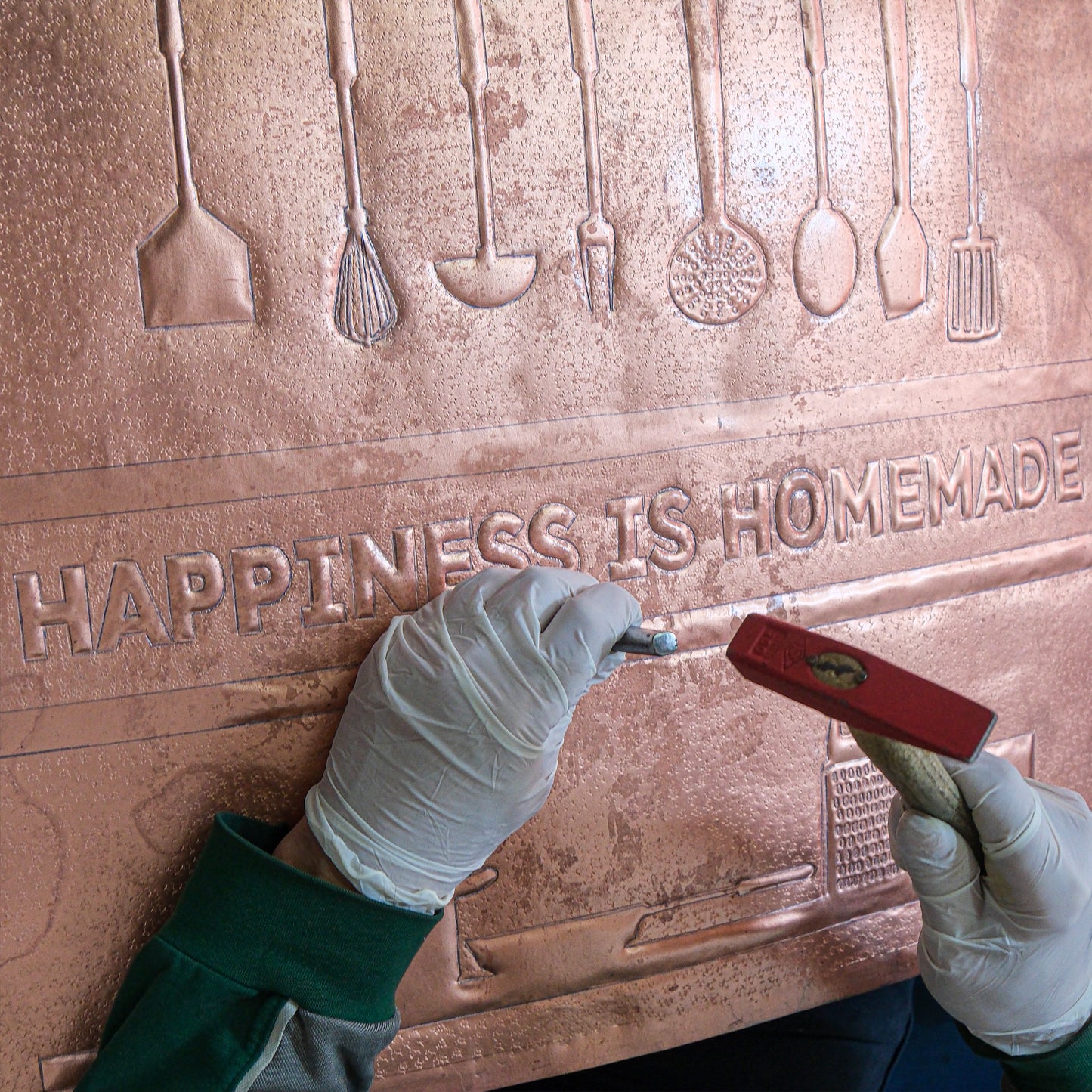 Cozy Home Kitchen Backsplash Tile - Copper Happiness is Homemade - Gray & Black - Natuross