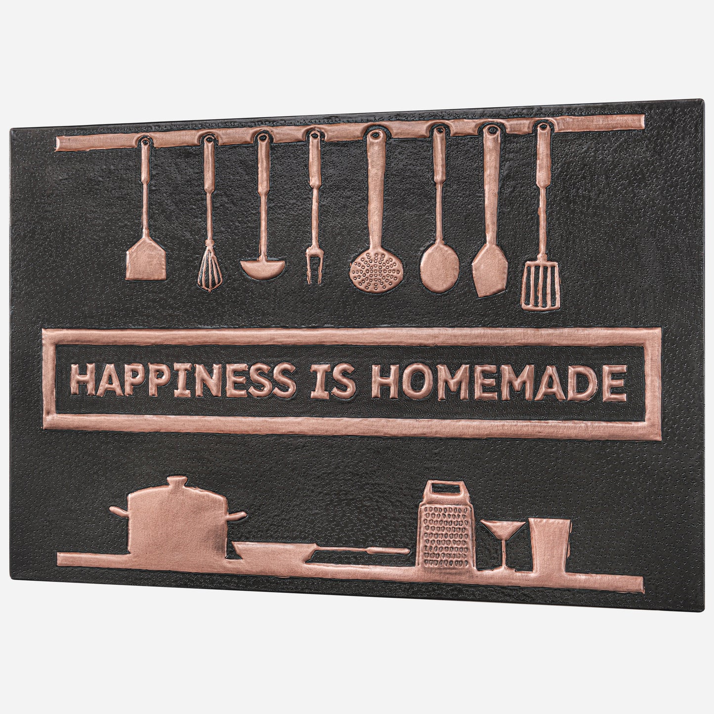 Cozy Home Kitchen Backsplash Tile - Copper Happiness is Homemade - Black - Natuross