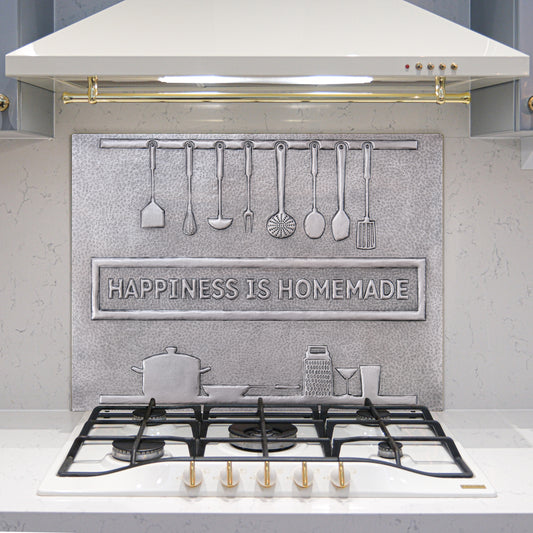 Cozy Home Kitchen Backsplash Tile - Copper Happiness is Homemade - Gray - Natuross