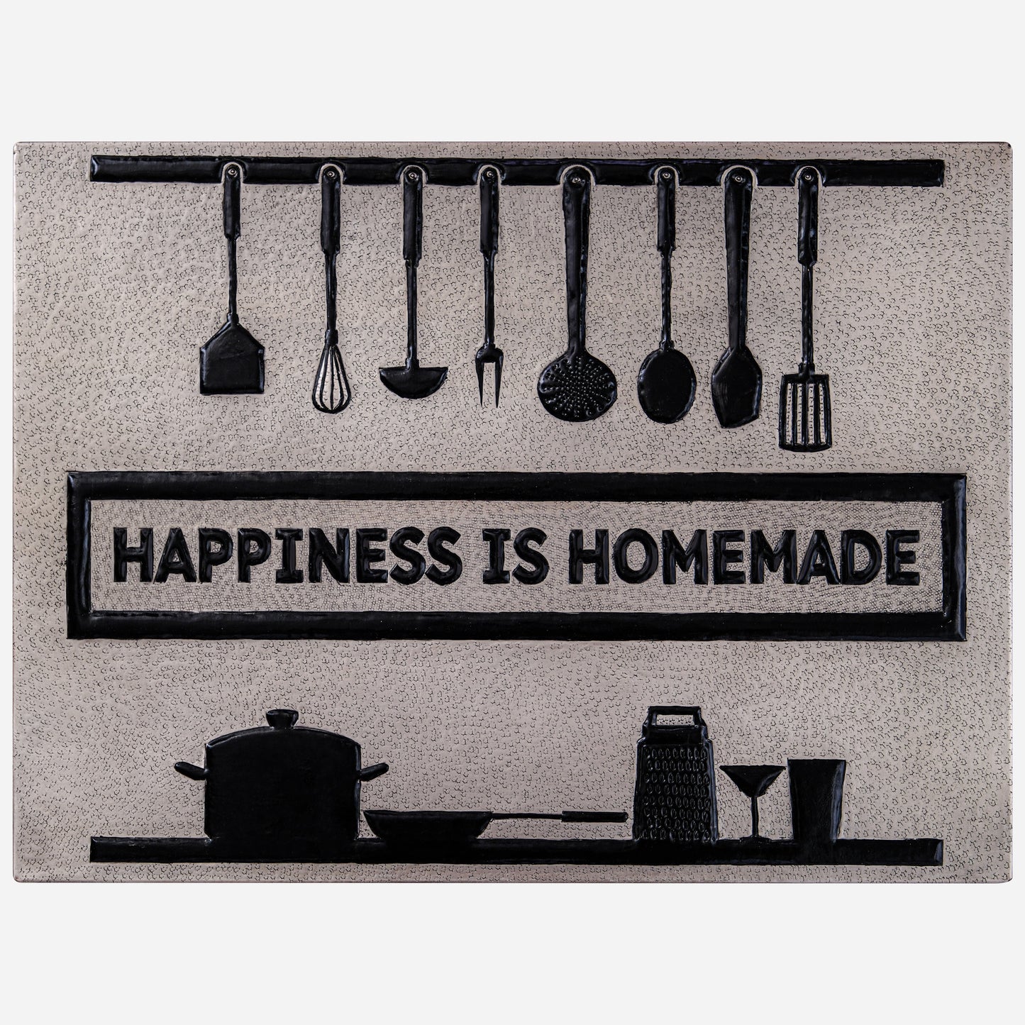 Cozy Home Kitchen Backsplash Tile - Copper Happiness is Homemade - Gray & Black - Natuross