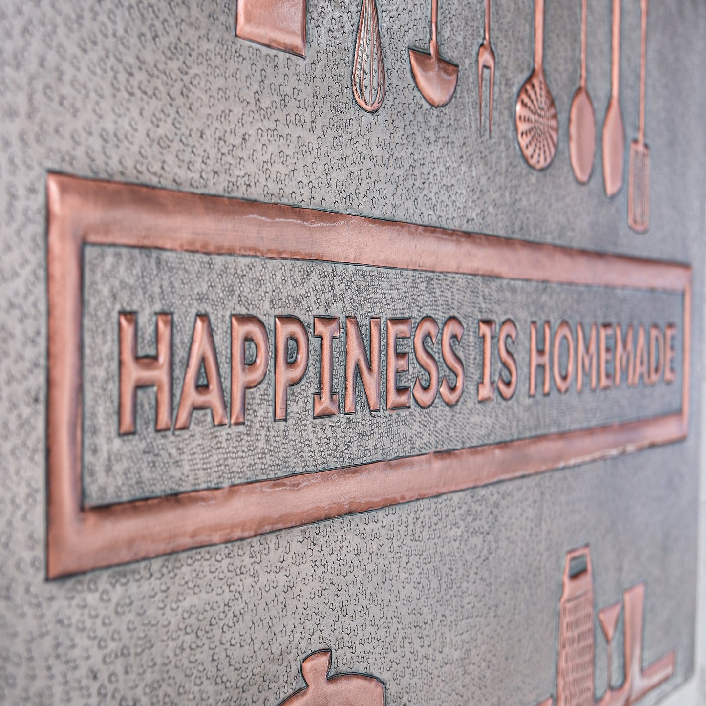 Cozy Home Kitchen Backsplash Tile - Copper Happiness is Homemade - Gray & Copper - Natuross