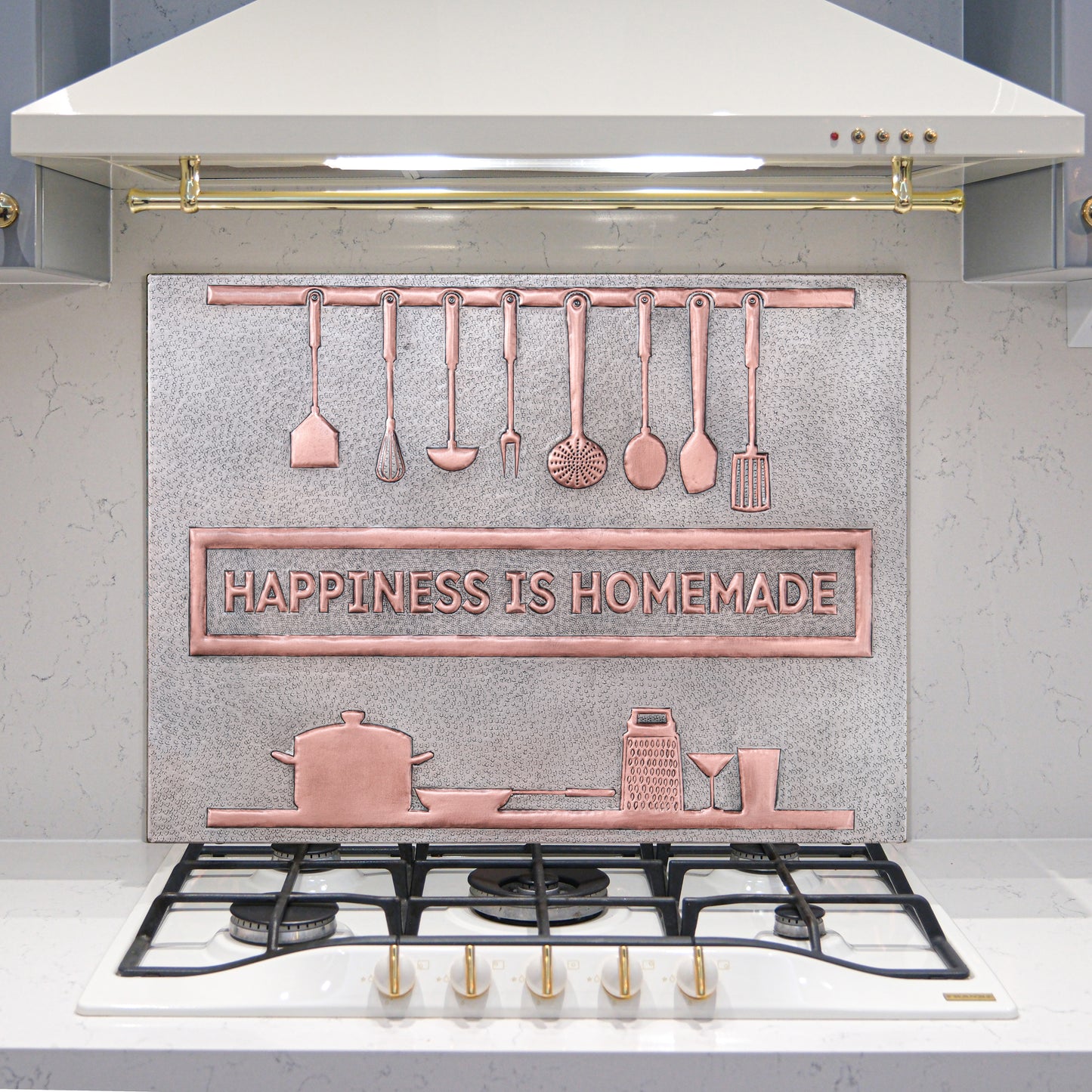 Cozy Home Kitchen Backsplash Tile - Copper Happiness is Homemade - Gray & Copper - Natuross