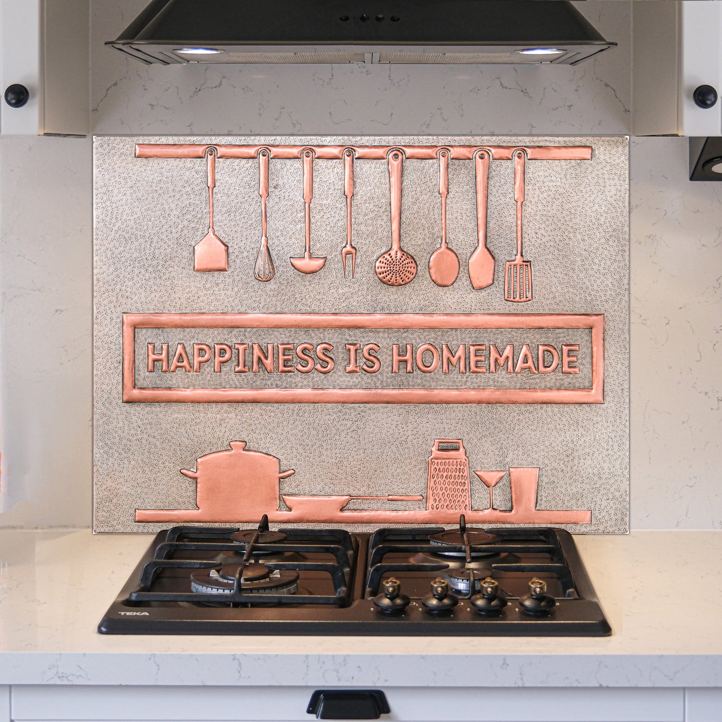Cozy Home Kitchen Backsplash Tile - Copper Happiness is Homemade - Gray & Copper - Natuross
