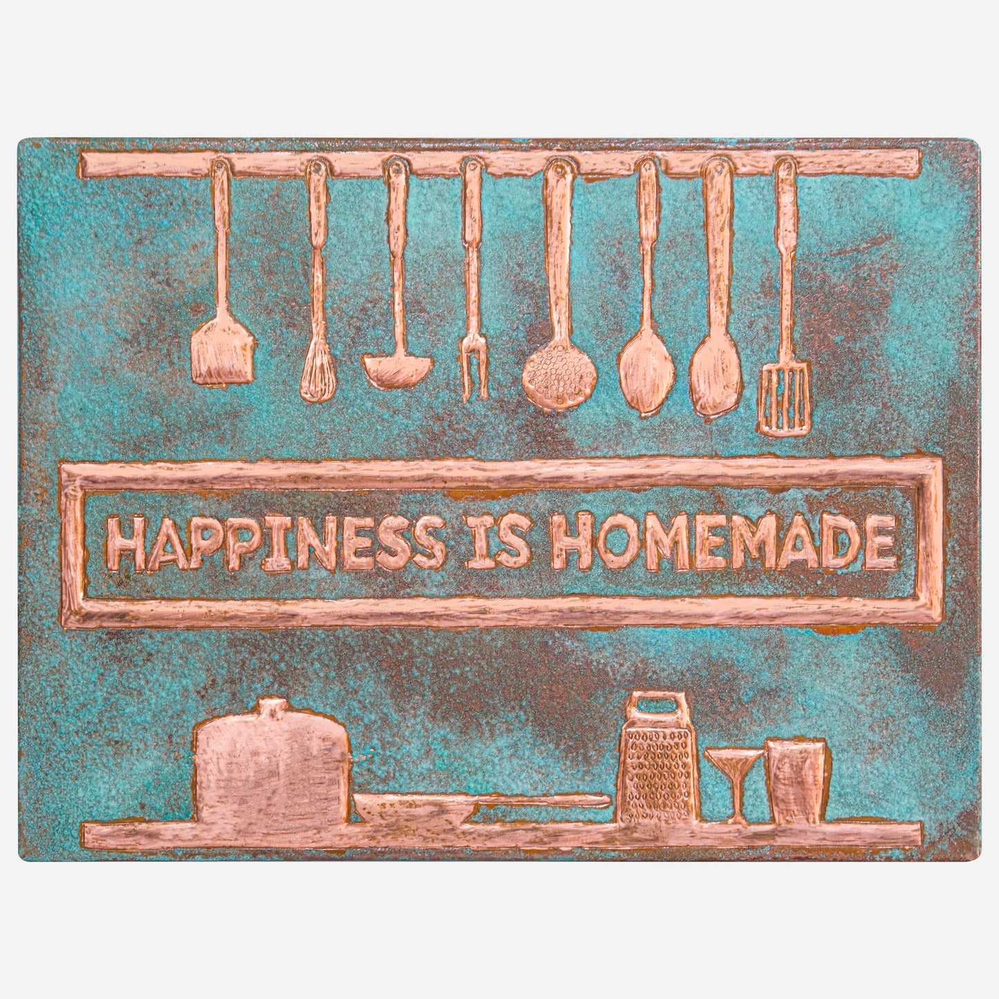 Cozy Home Kitchen Backsplash Tile - Copper Happiness is Homemade - Green Patina - Natuross