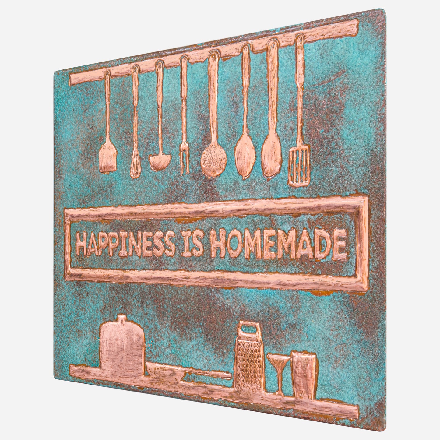 Cozy Home Kitchen Backsplash Tile - Copper Happiness is Homemade - Green Patina - Natuross