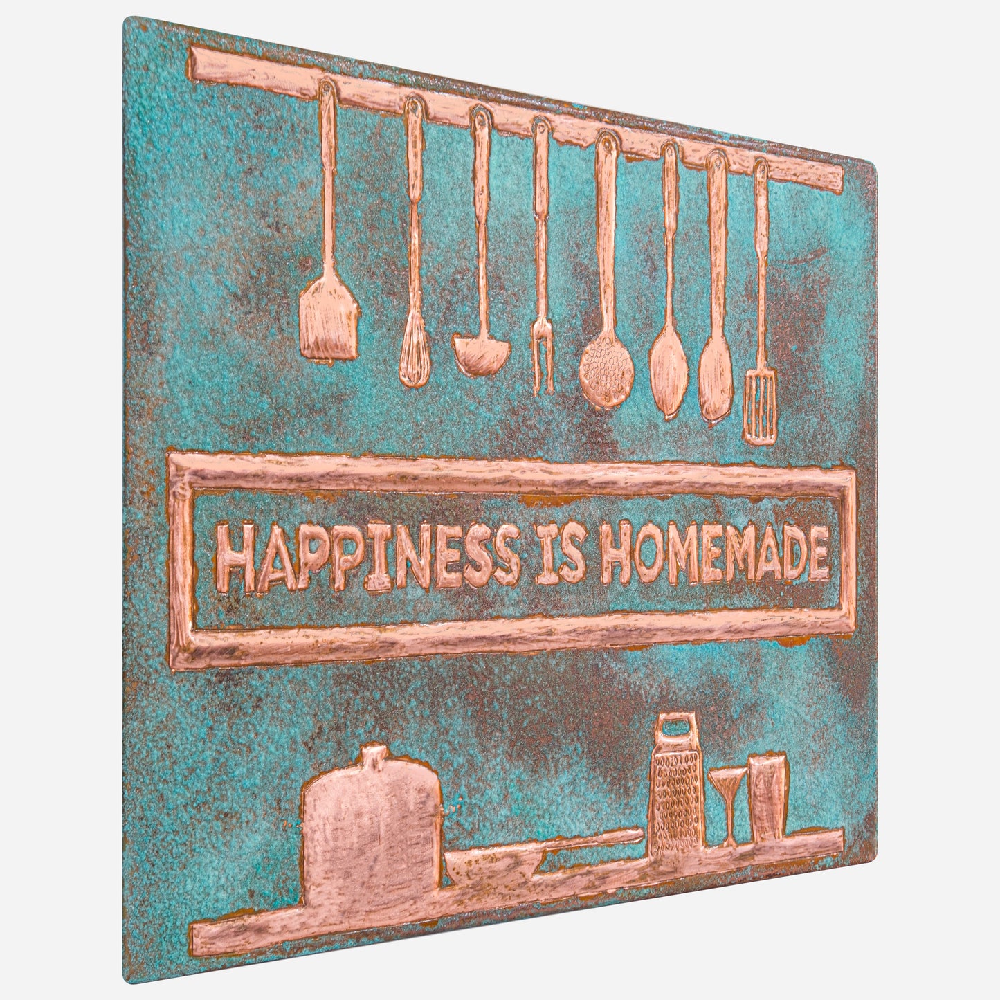 Cozy Home Kitchen Backsplash Tile - Copper Happiness is Homemade - Green Patina - Natuross