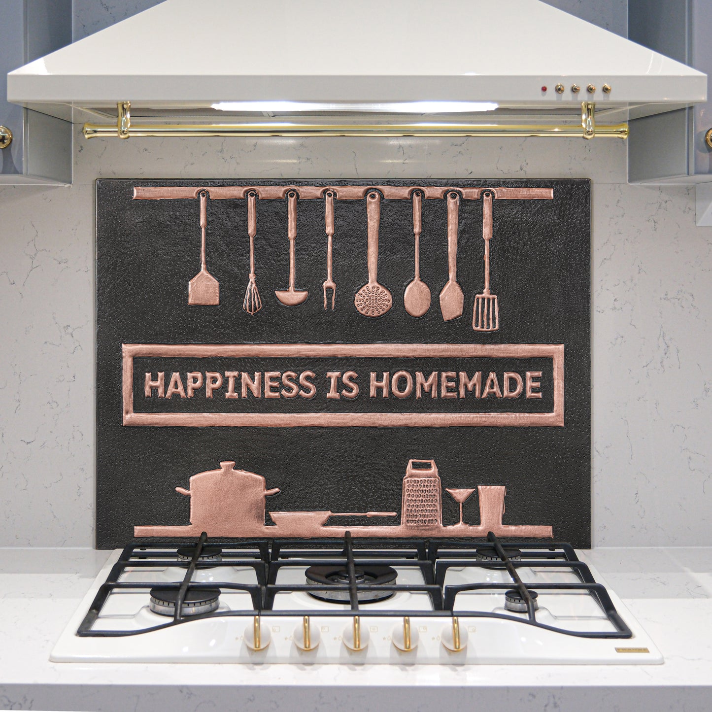 Cozy Home Kitchen Backsplash Tile - Copper Happiness is Homemade - Black - Natuross