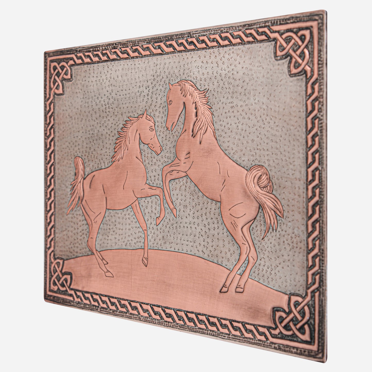 Ranch-Style Kitchen Backsplash Tile - Copper Horses - Gray & Copper - Natuross