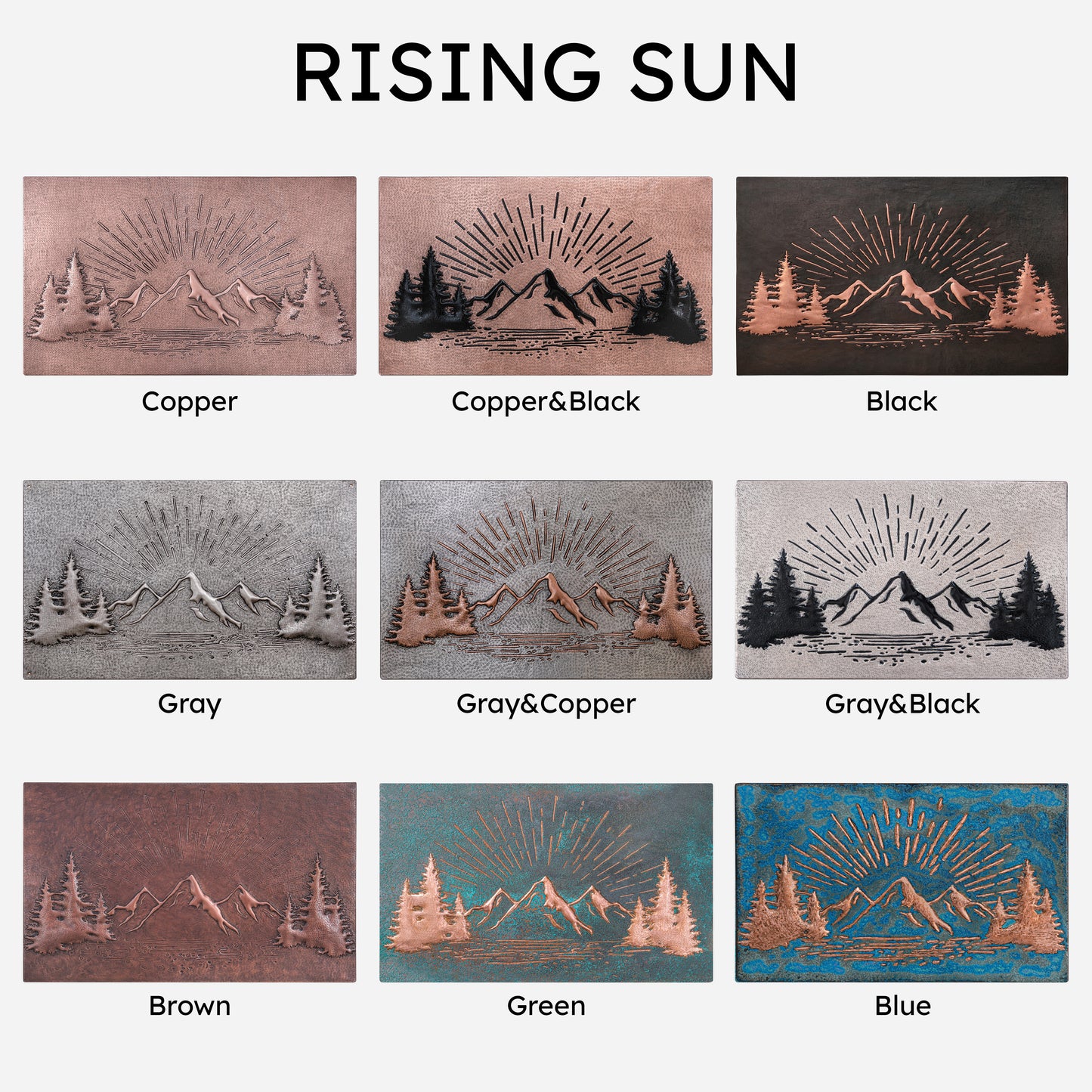 Mountain Retreat Kitchen Backsplash Tile - Copper Sunrise Scene - Black - Natuross