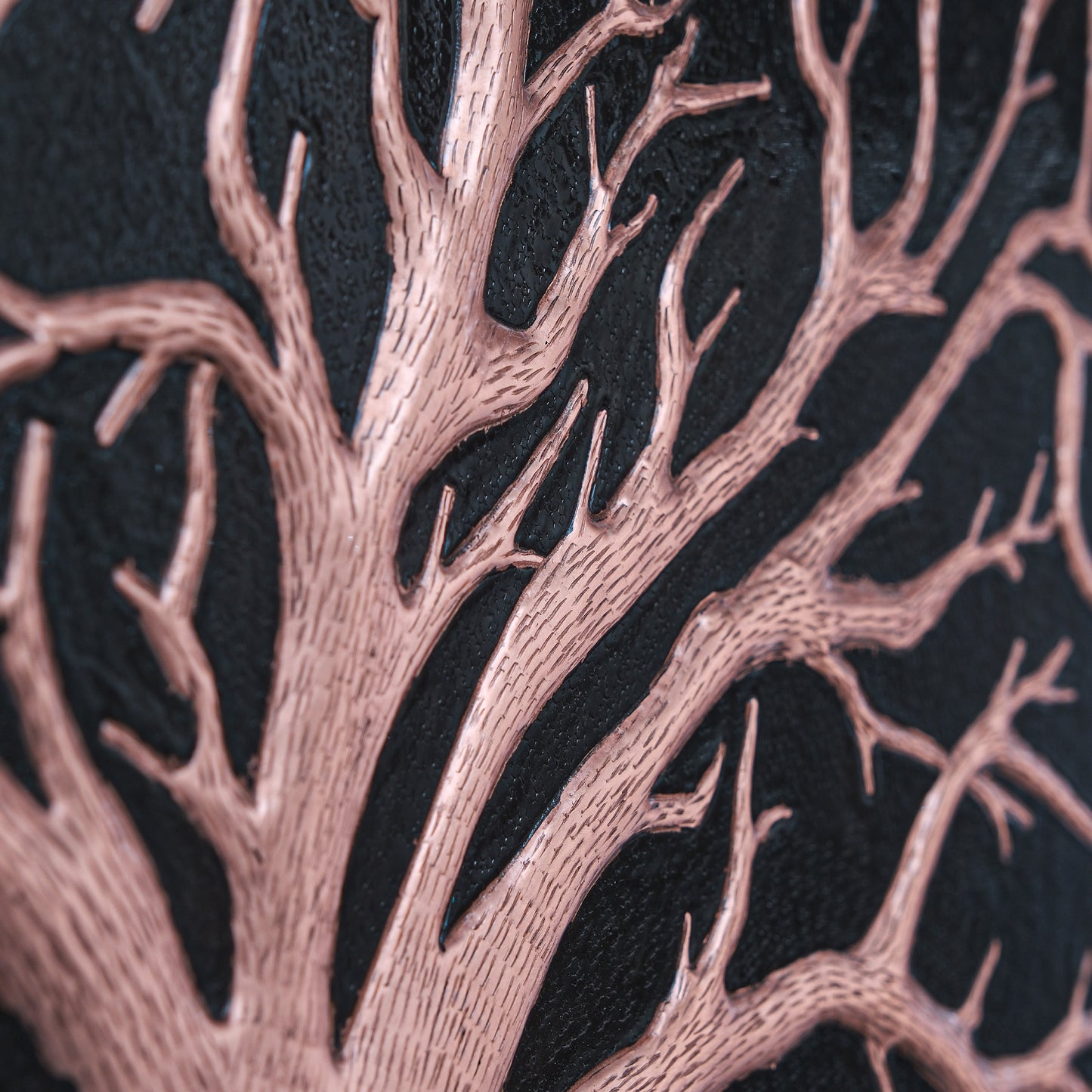 Nature-Inspired Kitchen Backsplash Tile - Copper Tree of Nature - Black - Natuross