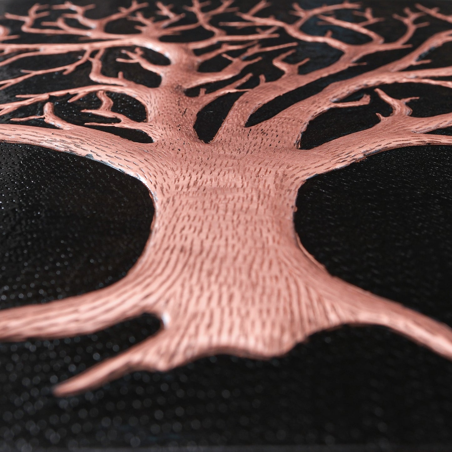 Nature-Inspired Kitchen Backsplash Tile - Copper Tree of Nature - Black - Natuross