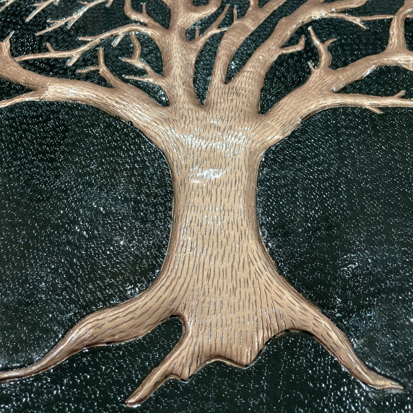 Nature-Inspired Kitchen Backsplash Tile - Copper Tree of Nature - Black - Natuross