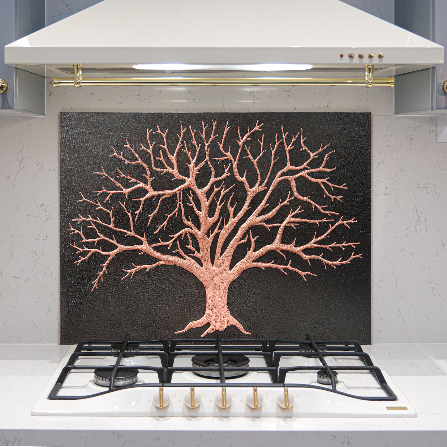 Nature-Inspired Kitchen Backsplash Tile - Copper Tree of Nature - Black - Natuross