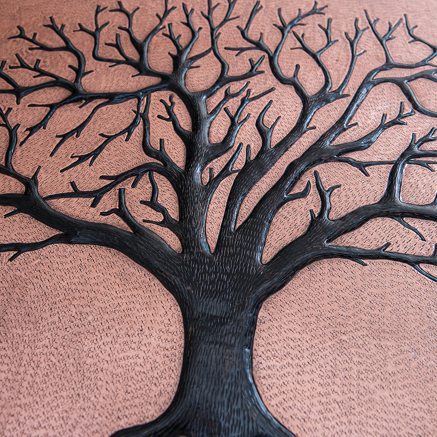 Nature-Inspired Kitchen Backsplash Tile – Copper Tree of Nature – Copper & Black - Natuross