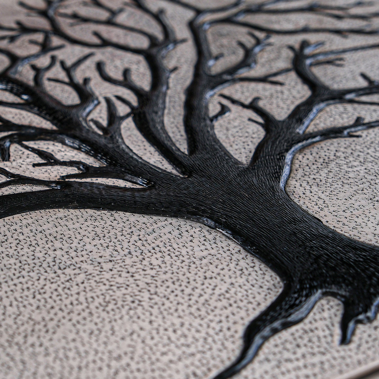 Nature-Inspired Kitchen Backsplash Tile - Copper Tree of Nature - Gray & Black - Natuross