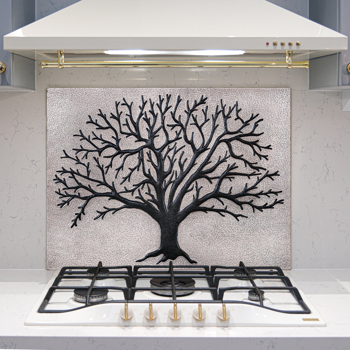 Nature-Inspired Kitchen Backsplash Tile - Copper Tree of Nature - Gray & Black - Natuross