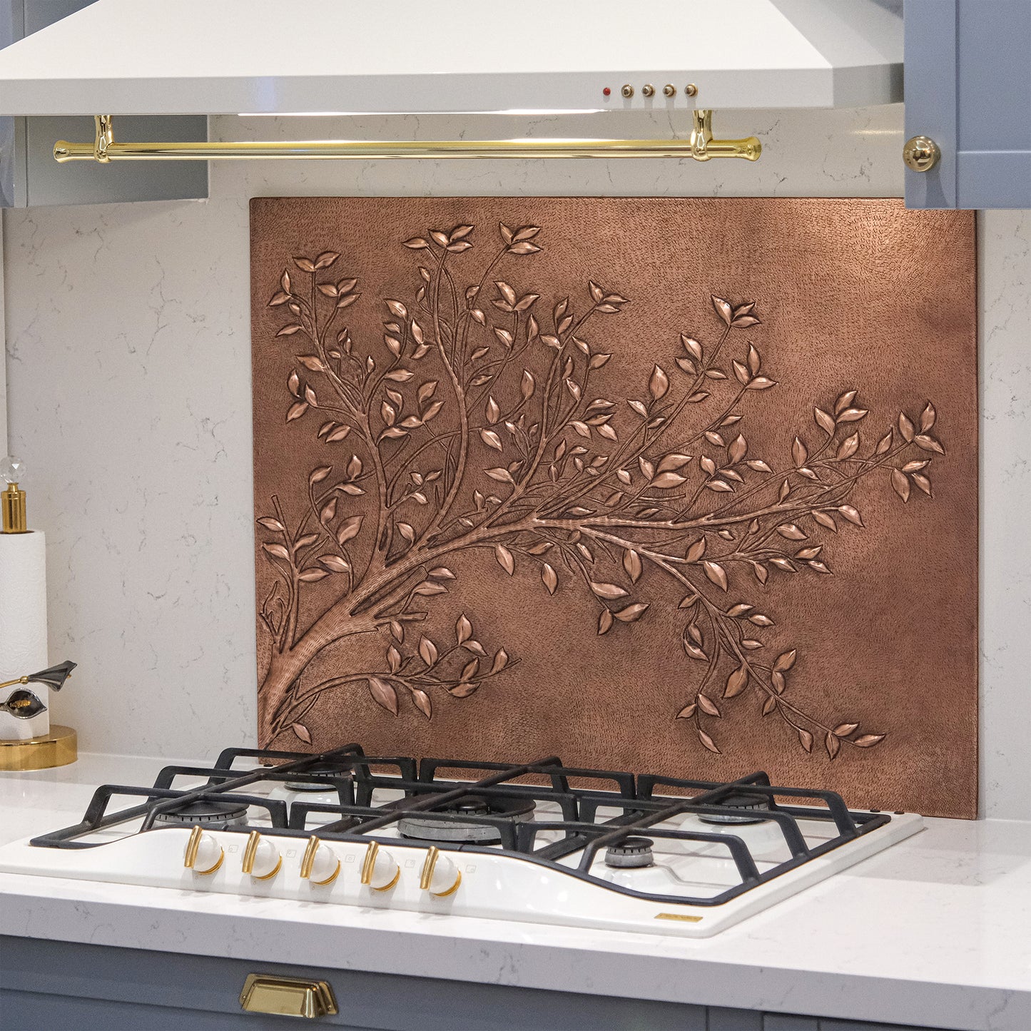 Copper Tree Branches Backsplash