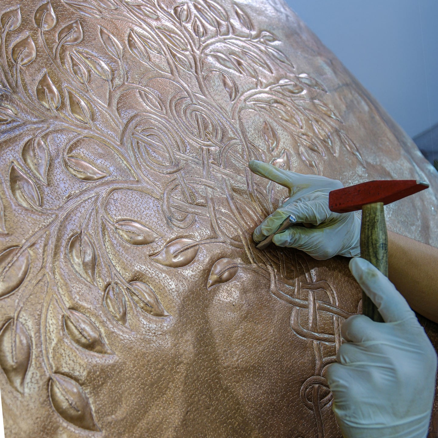Celtic Kitchen Backsplash Tile - Copper Tree of Life - Green Patina - Natuross