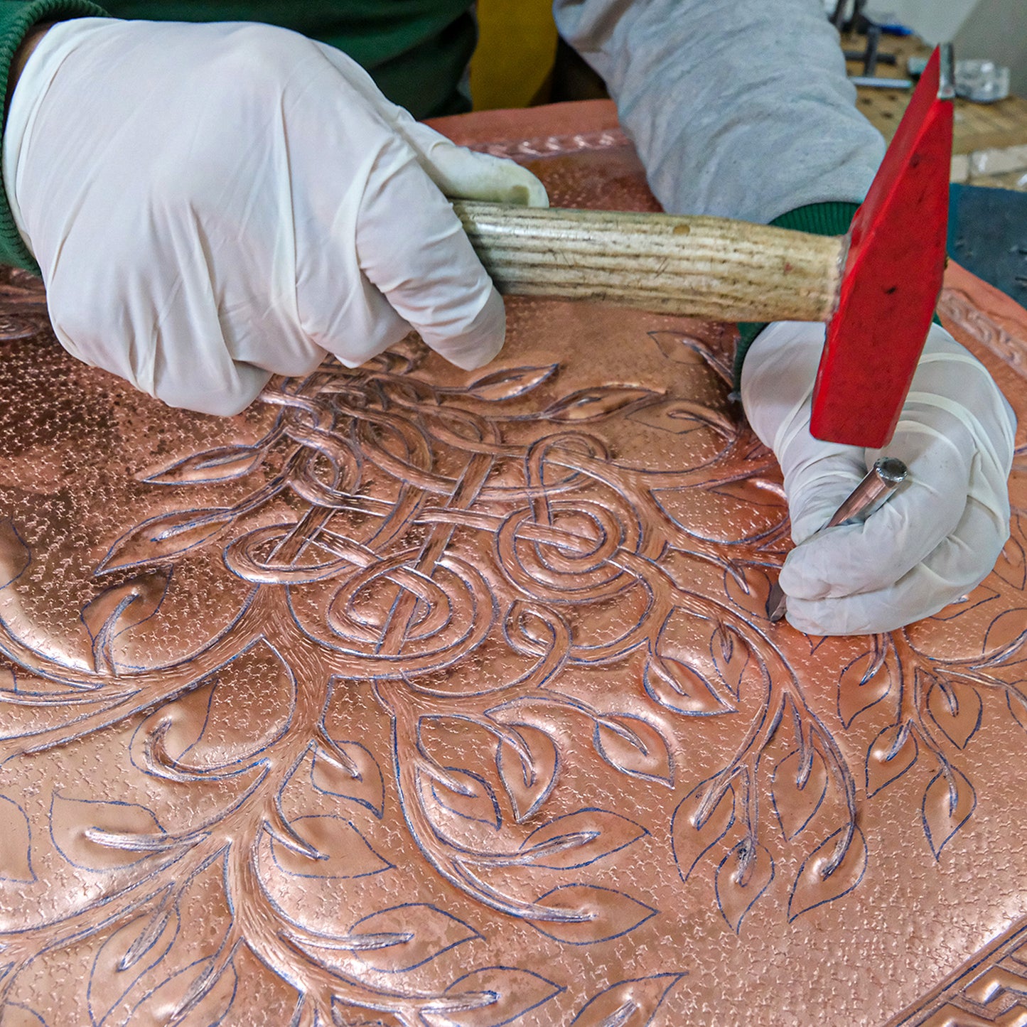 Celtic Kitchen Backsplash Tile - Copper Tree of Life - Gray - Natuross