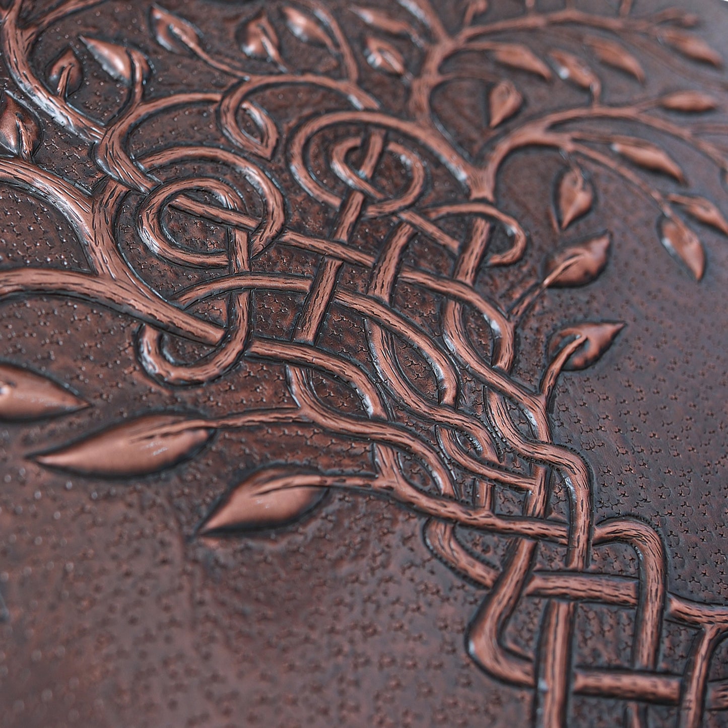Celtic Kitchen Backsplash Tile - Copper Tree of Life - Brown Patina - Natuross