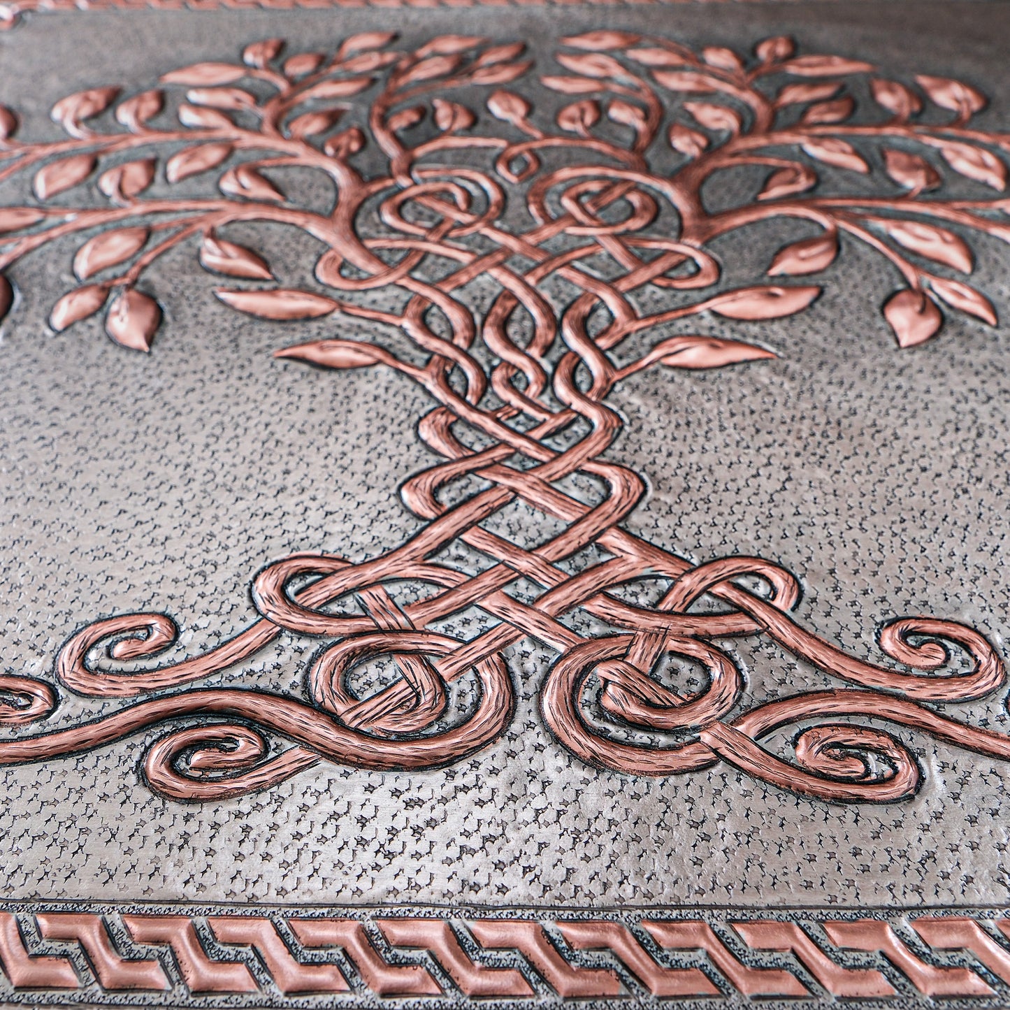 Celtic Kitchen Backsplash Tile - Copper Tree of Life - Gray & Copper - Natuross