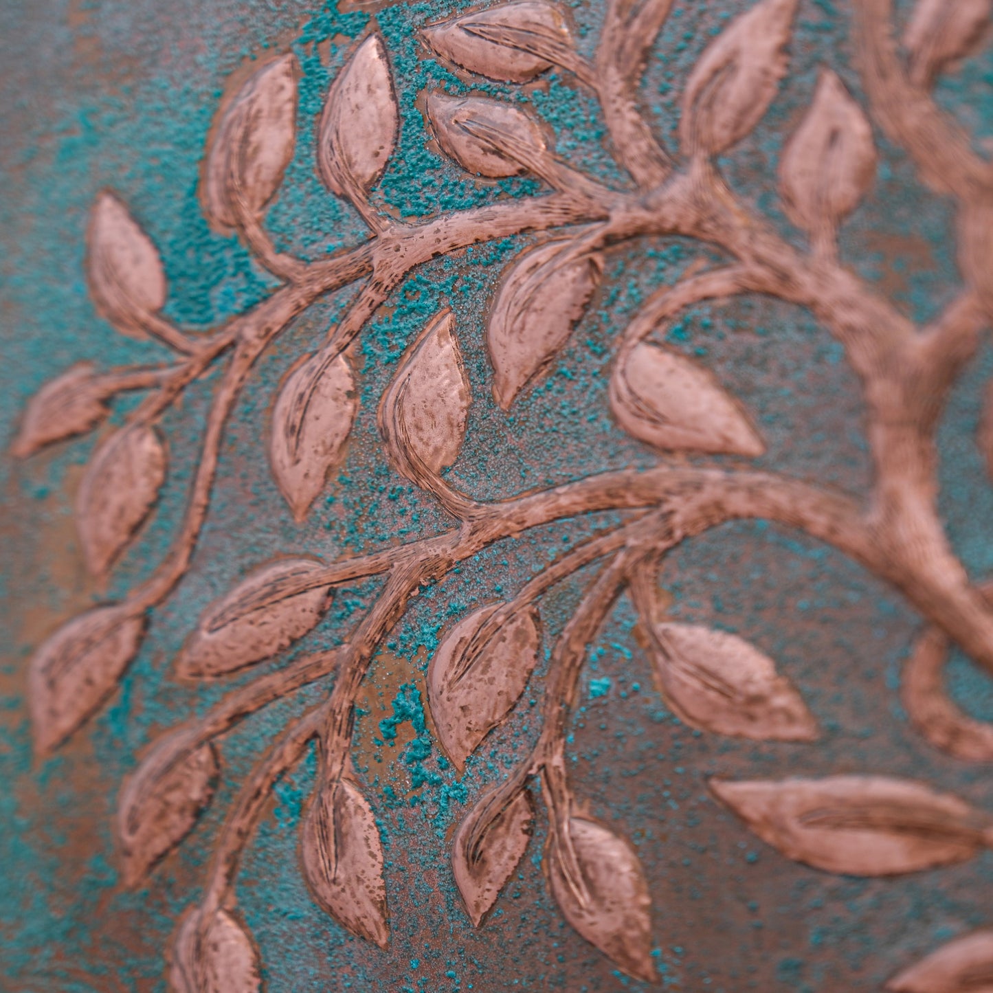 Celtic Kitchen Backsplash Tile - Copper Tree of Life - Green Patina - Natuross