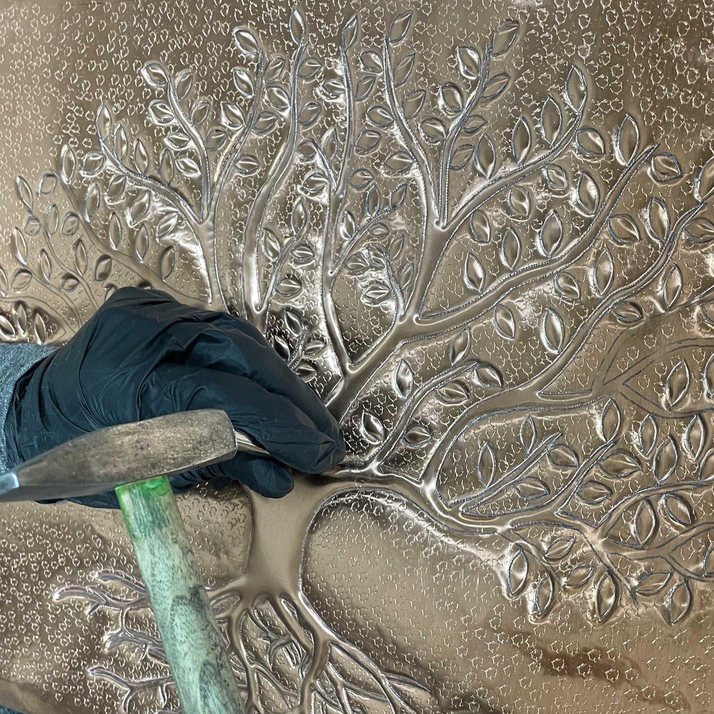Traditional Kitchen Backsplash Tile - Copper Ancient Tree - Gray & Black - Natuross