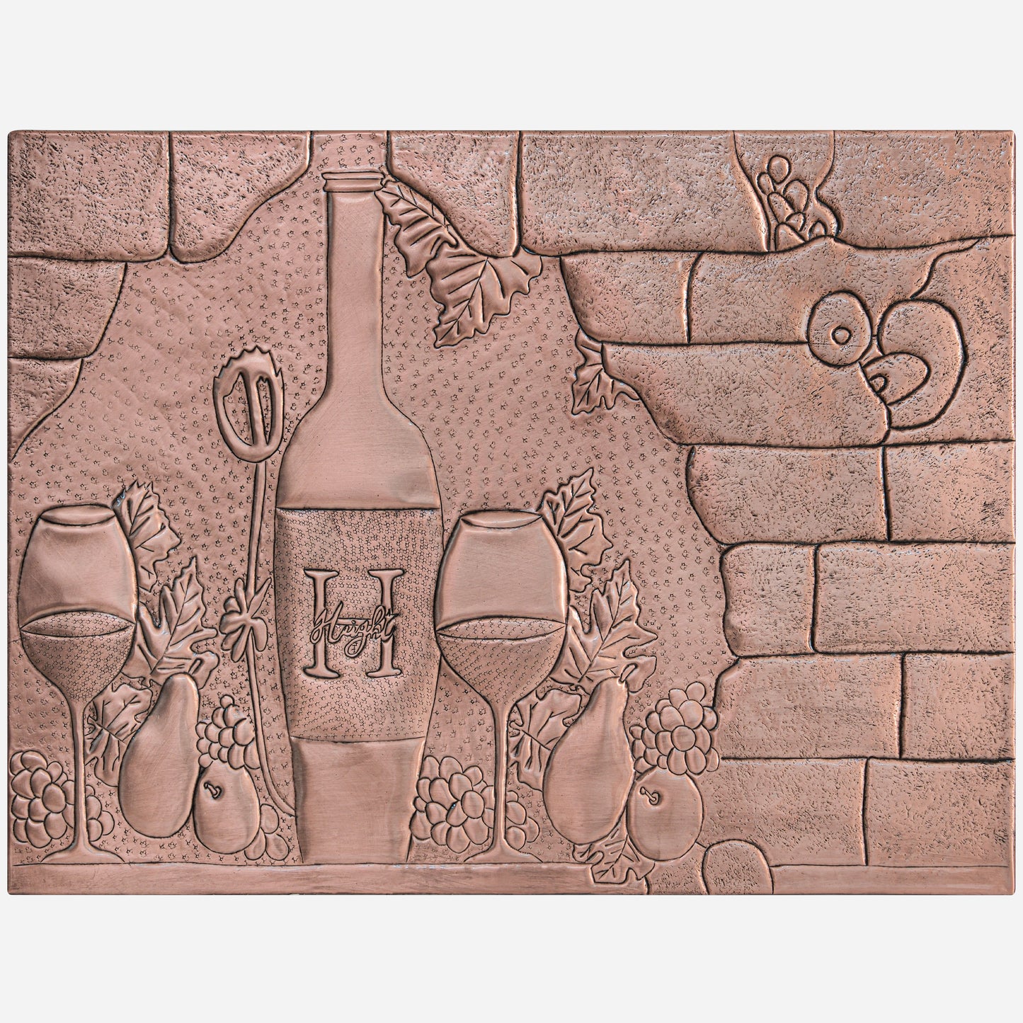 Italian Kitchen Backsplash Tile - Copper Tuscan Vineyard - Natural Copper
