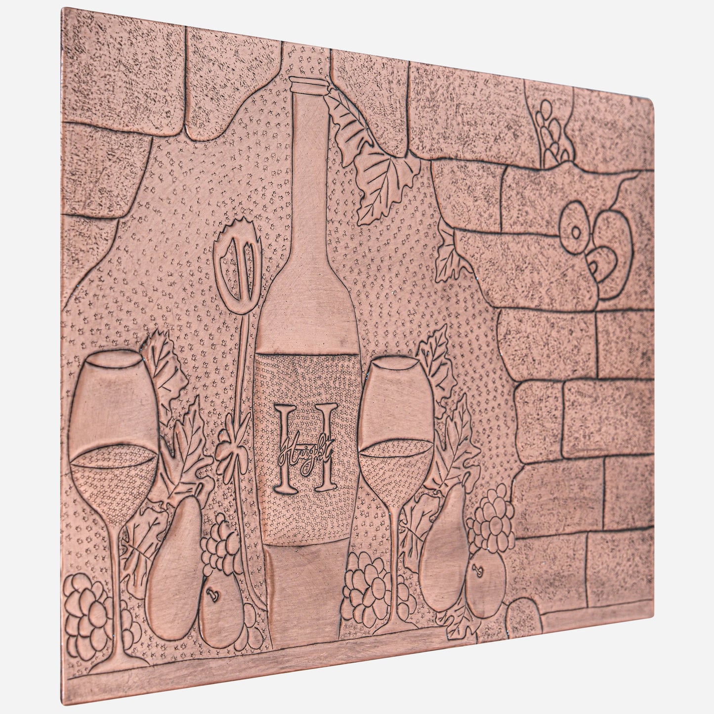 Italian Kitchen Backsplash Tile - Copper Tuscan Vineyard - Natural Copper