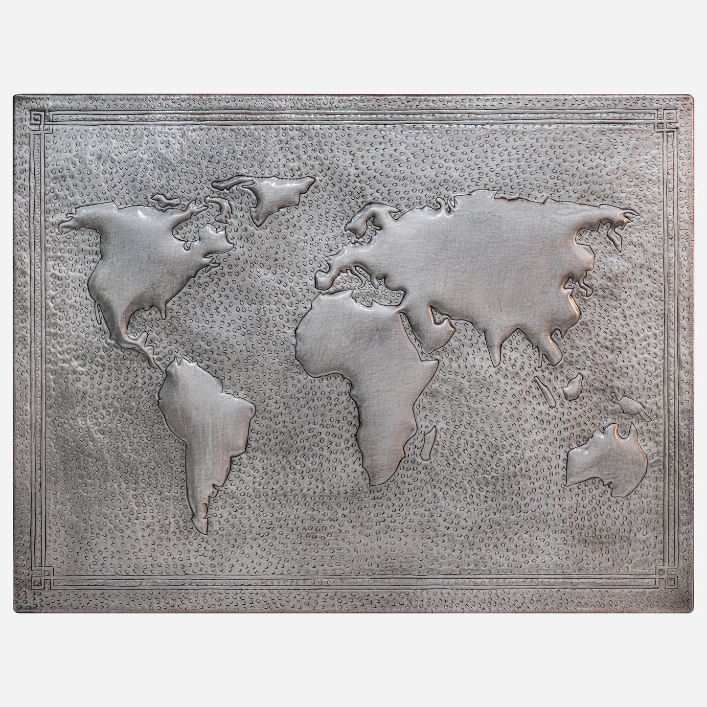 Modern Kitchen Backsplash Tile - Copper World Map - Gray - Natuross