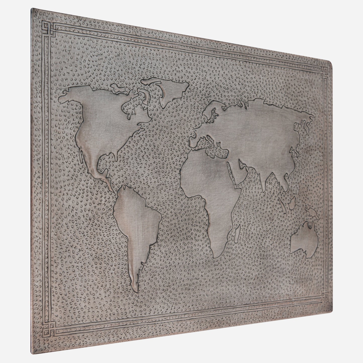Modern Kitchen Backsplash Tile - Copper World Map - Gray - Natuross