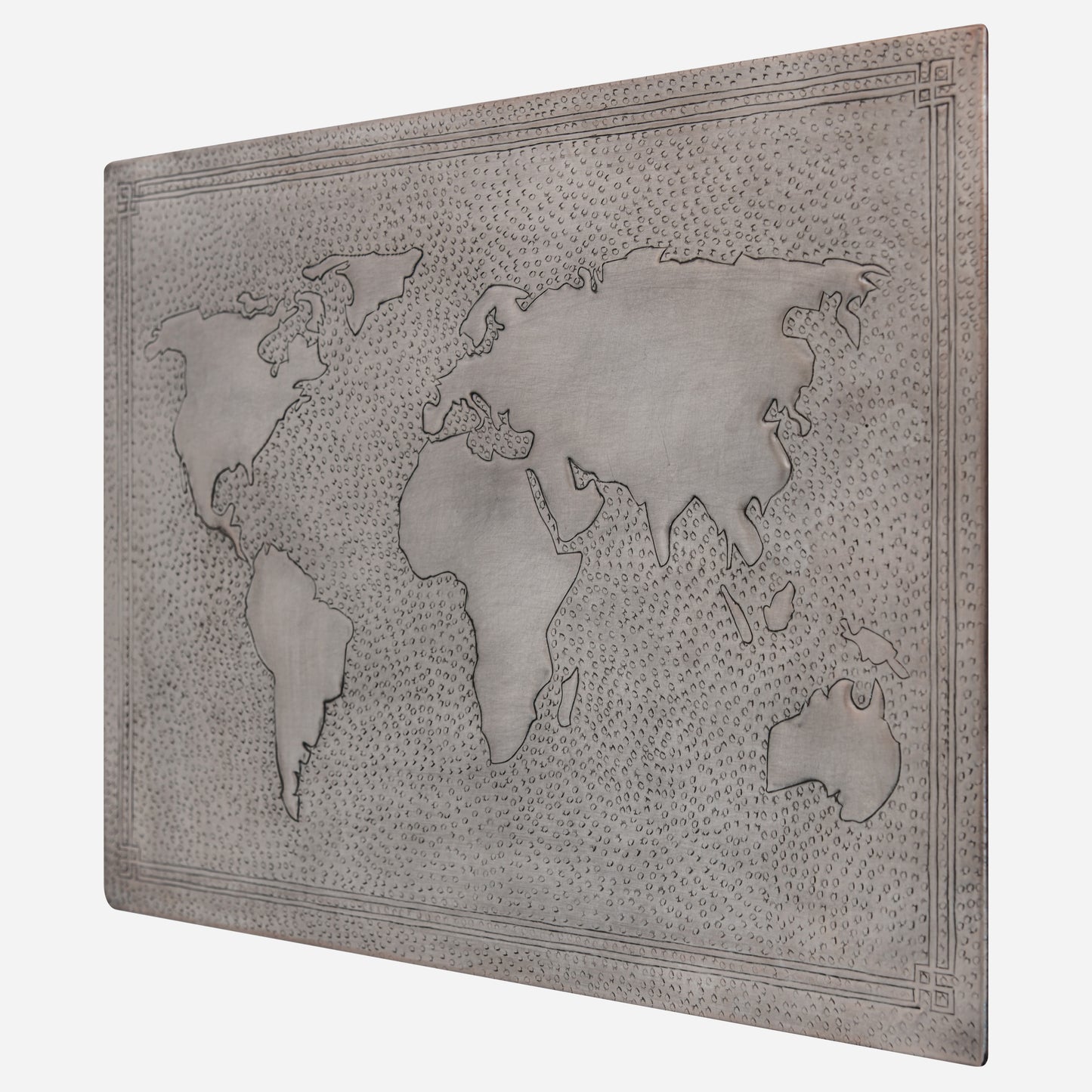 Modern Kitchen Backsplash Tile - Copper World Map - Gray - Natuross