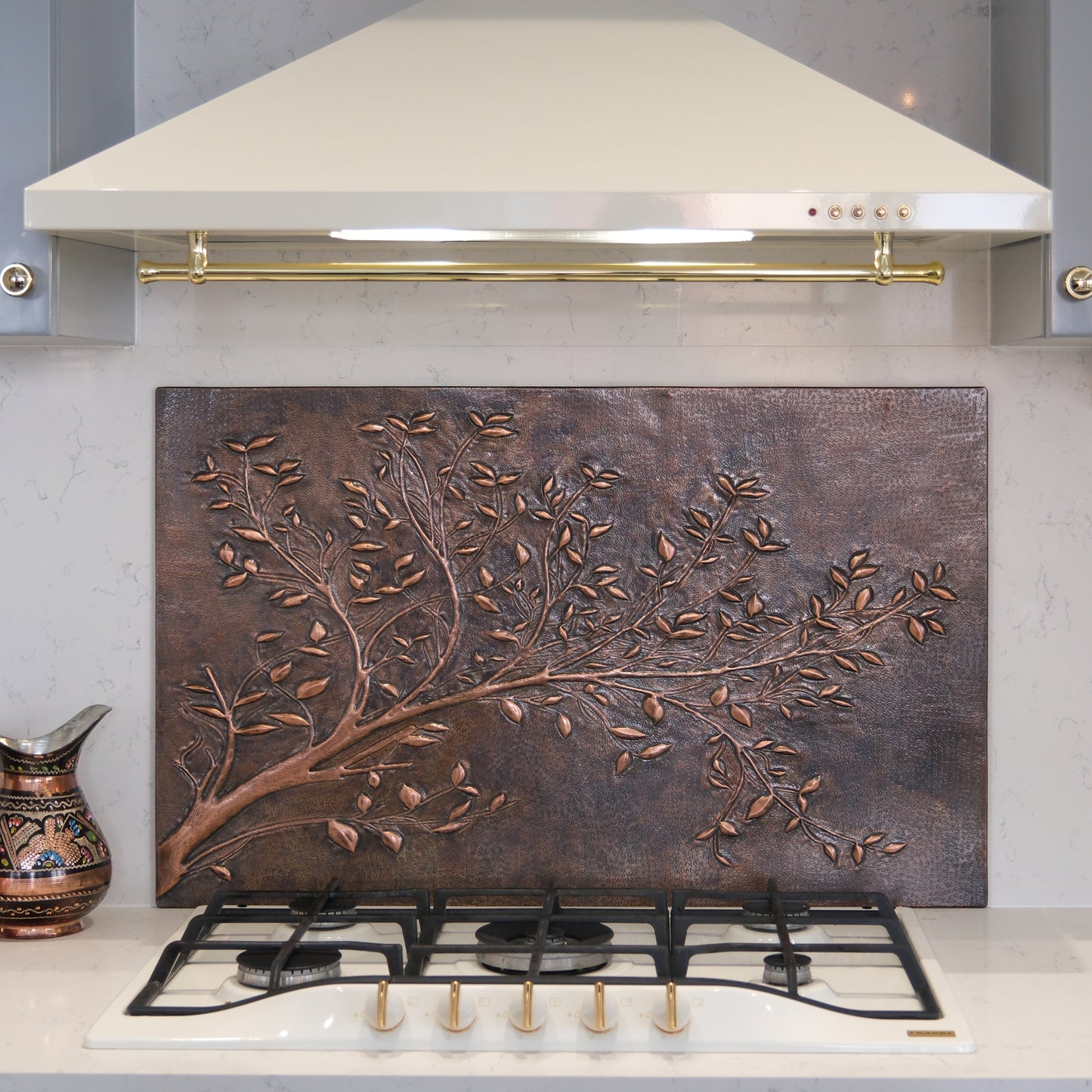 Rustic Kitchen Backsplash Tile – Copper Tree Branches – Brown Patina - Natuross