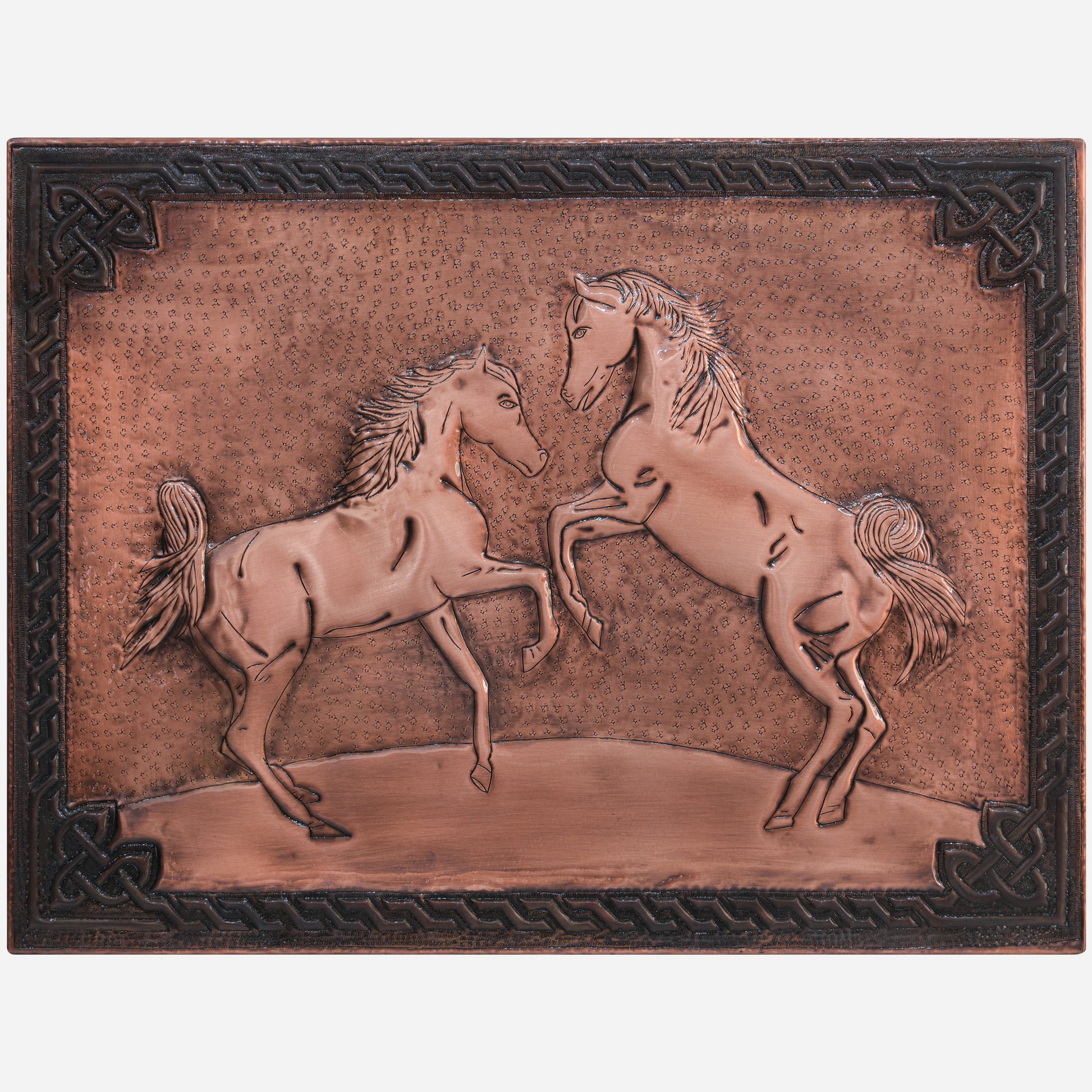 Ranch-Style Kitchen Backsplash Tile - Copper Horses - Brown Patina - Natuross