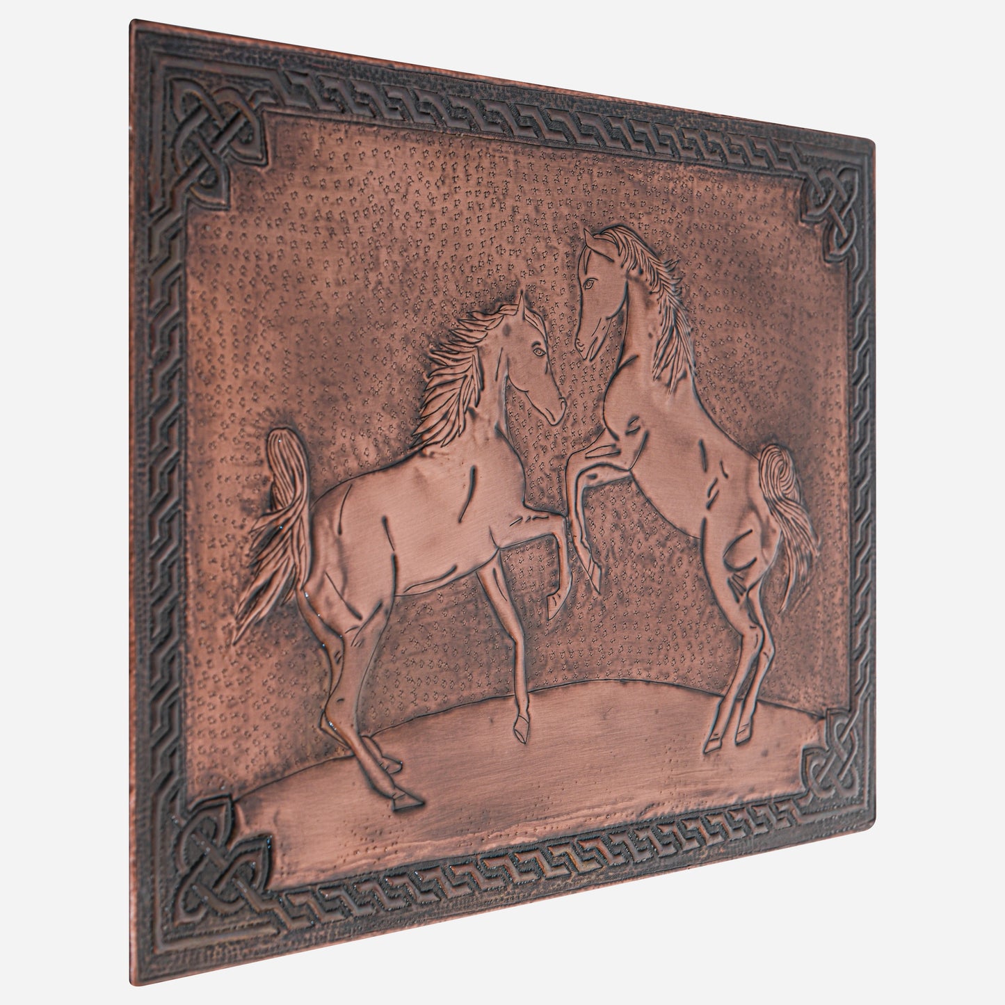 Ranch-Style Kitchen Backsplash Tile - Copper Horses - Brown Patina - Natuross
