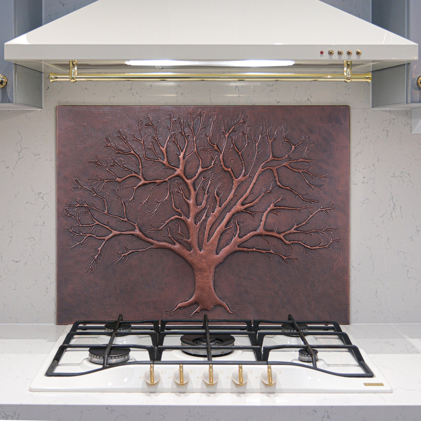 Nature-Inspired Kitchen Backsplash Tile – Copper Tree of Nature – Brown Patina - Natuross