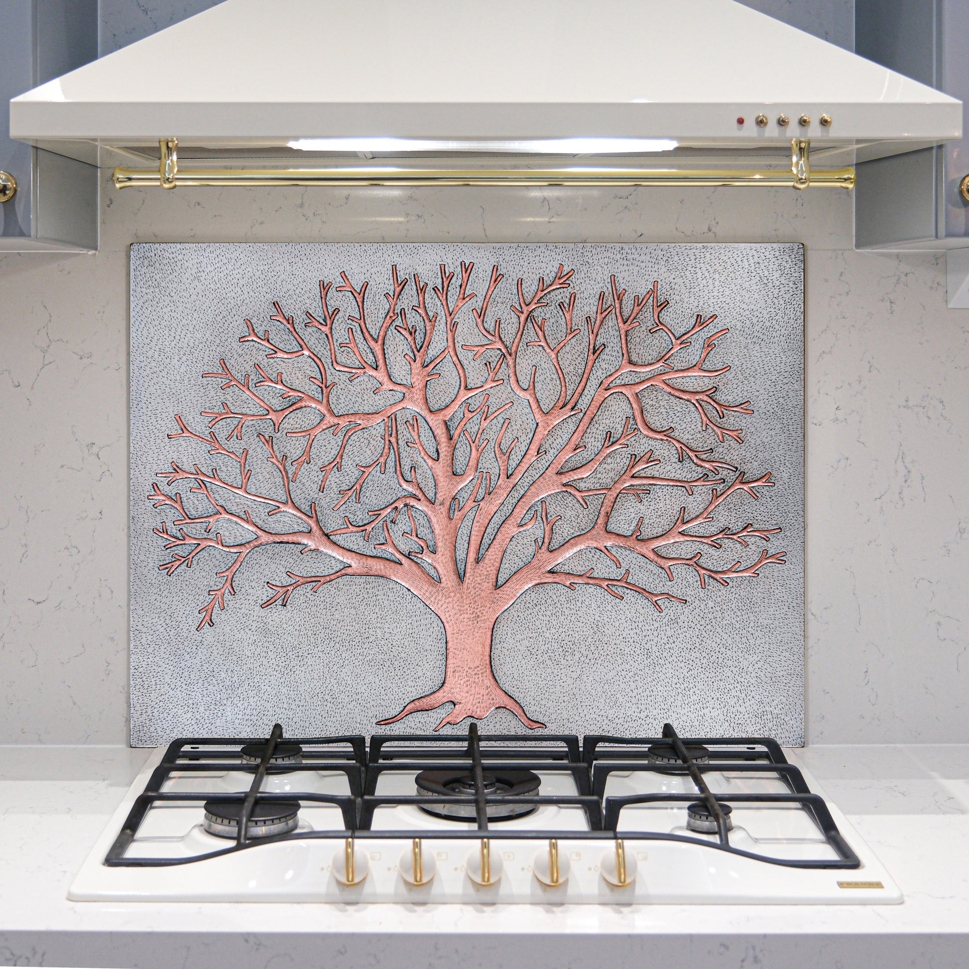 Nature-Inspired Kitchen Backsplash Tile - Copper Tree of Nature - Gray & Copper - Natuross