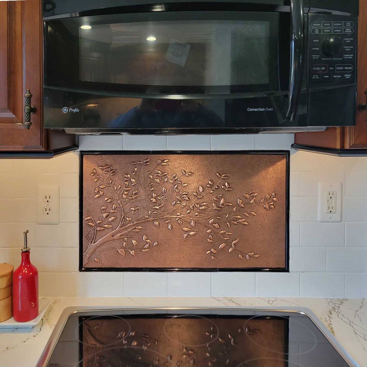 Copper Tree Branches Backsplash | Handmade Rustic Copper Kitchen Wall Art - Natuross