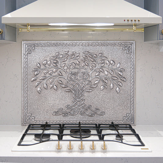 Copper Backsplash (Tree of Life with Celtic Border, Gray Color) - Natuross