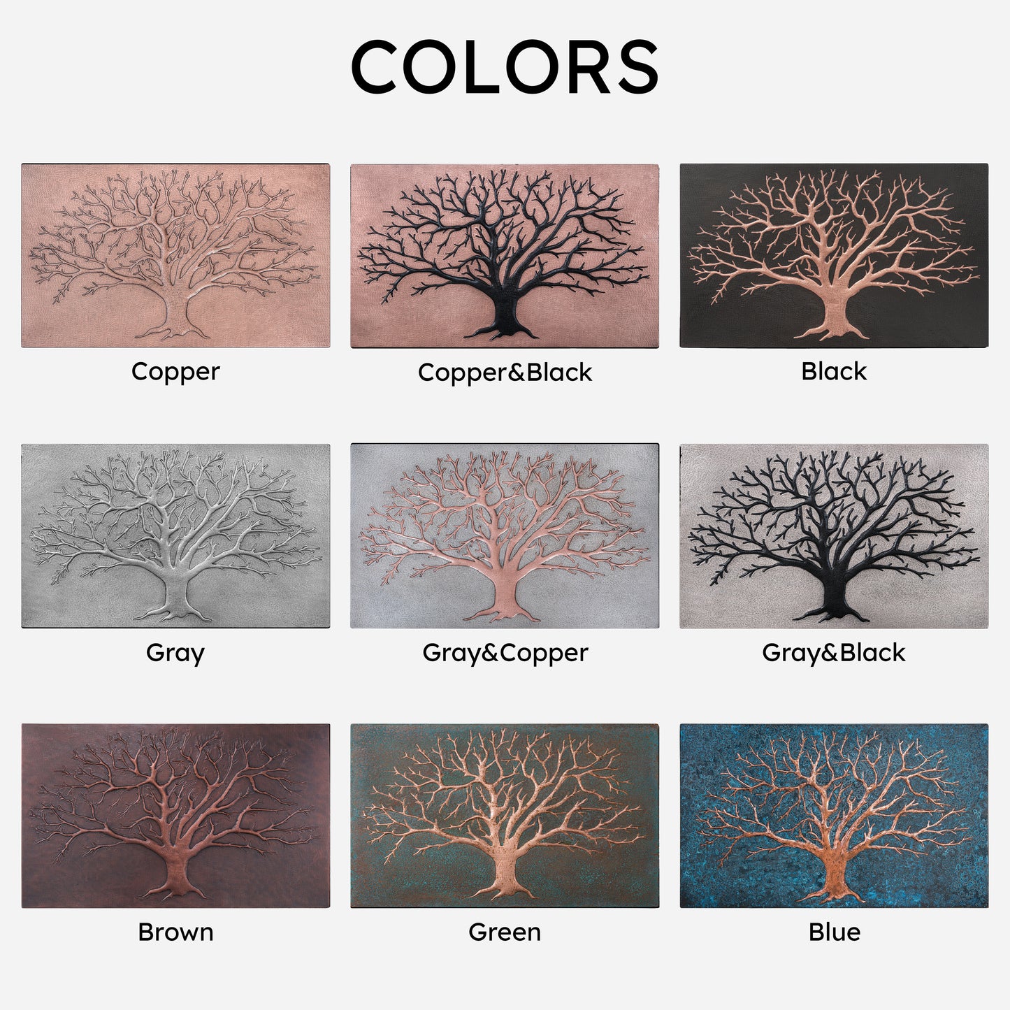 Eternal Tree Copper Backsplash in Gray & Black - Natuross