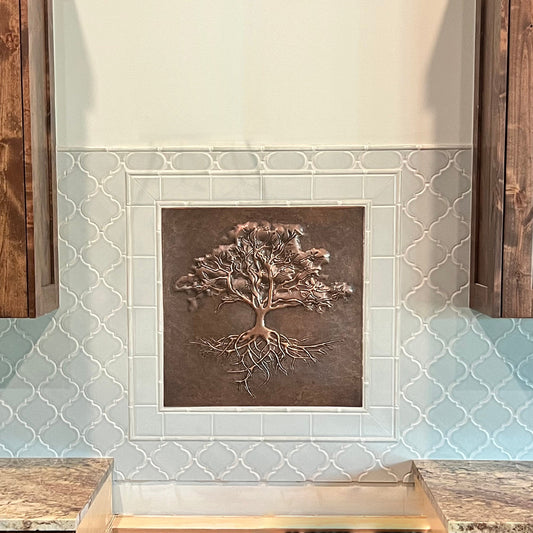 Tree with Roots Copper Kitchen Backsplash - Natuross