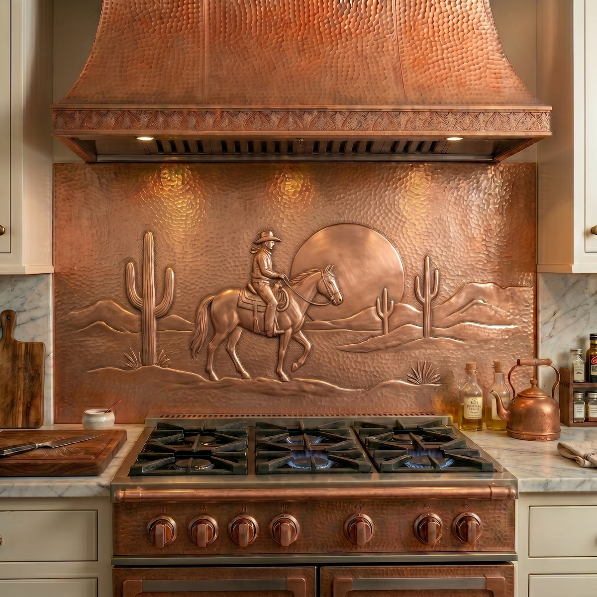 Western Cowboy Copper Kitchen Backsplash