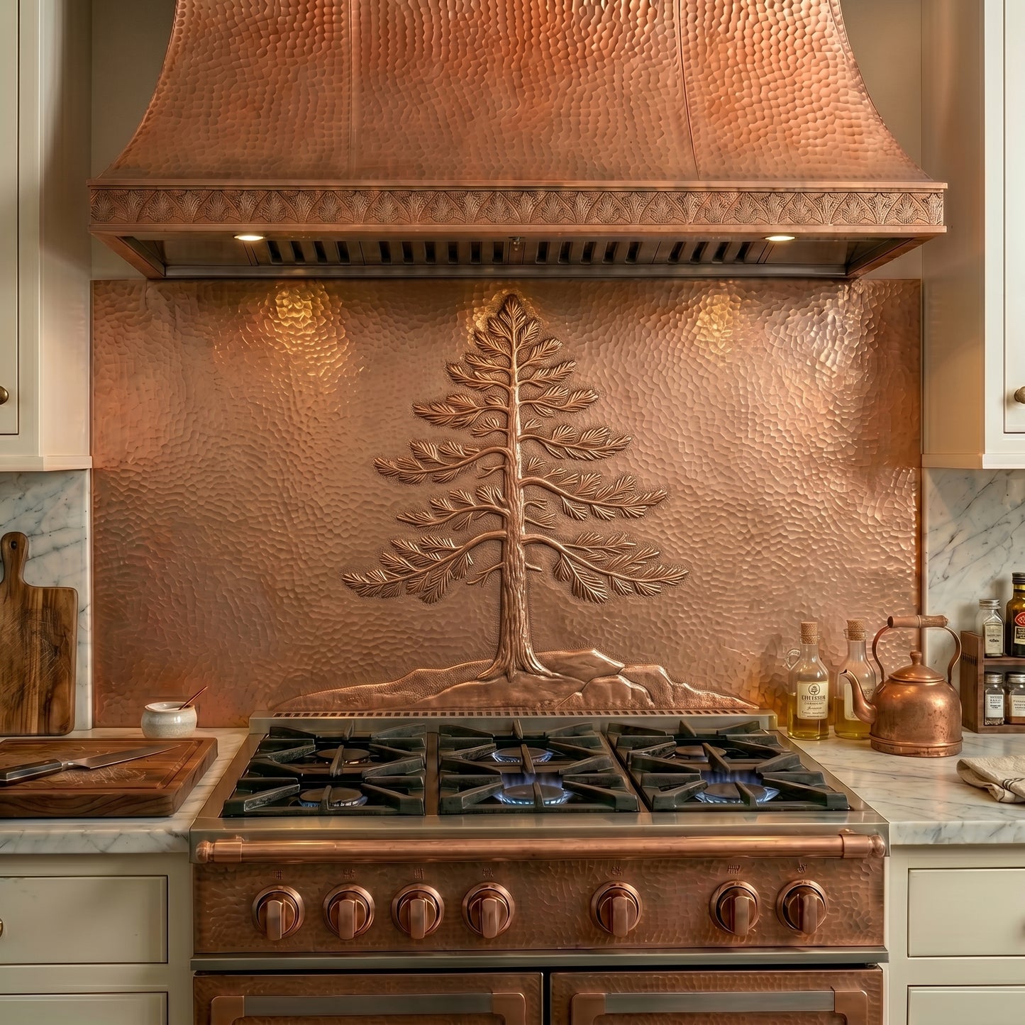 Eastern White Pine Copper Kitchen Backsplash