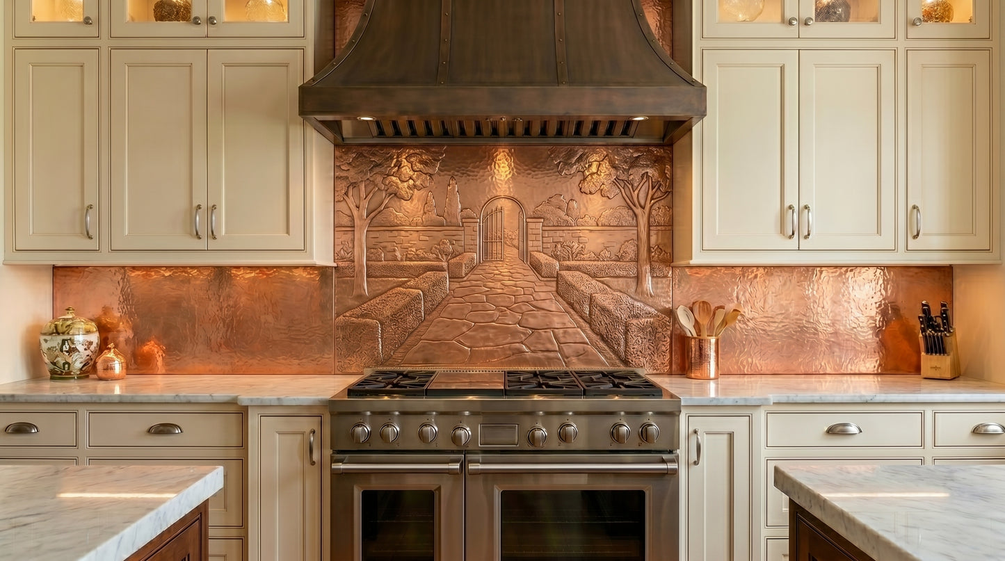 Estate Garden Path Copper Panel