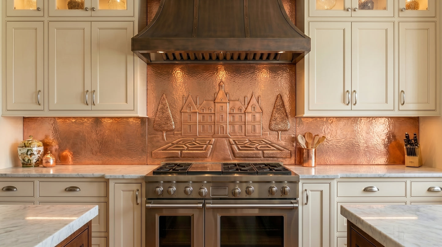 European Manor Landscape Copper Panel