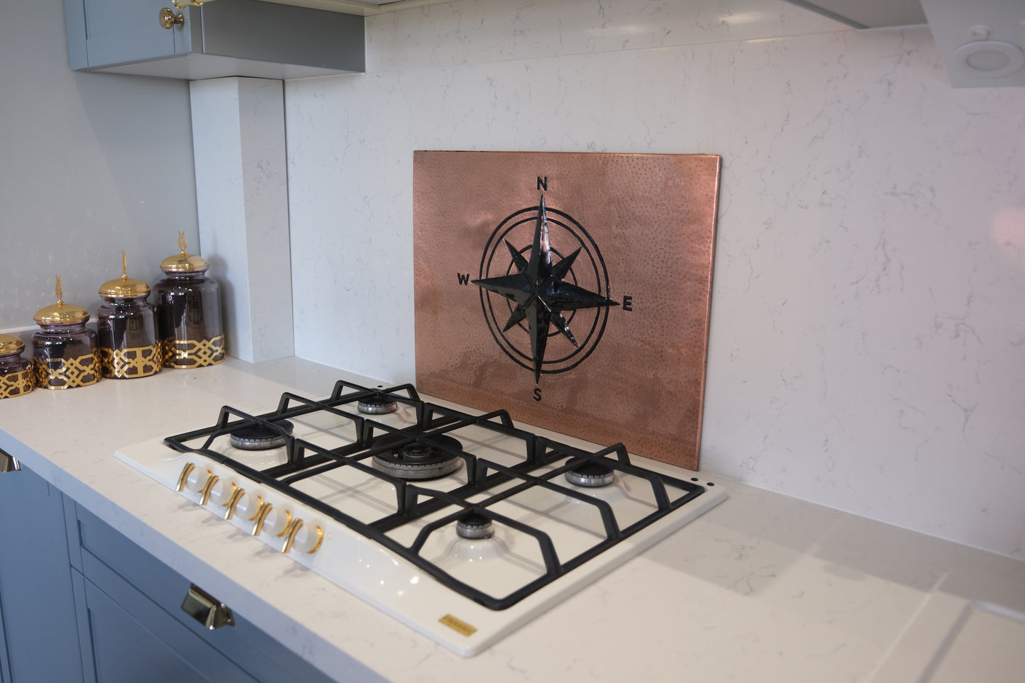 Compass Rose Copper & Black Kitchen Backsplash - Natuross