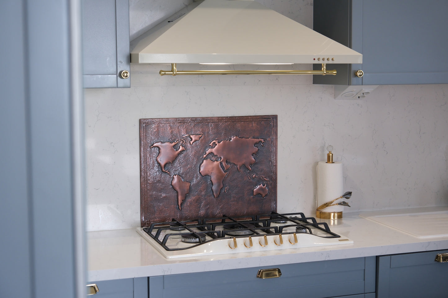World Map Brown Copper Kitchen Backsplash - Natuross