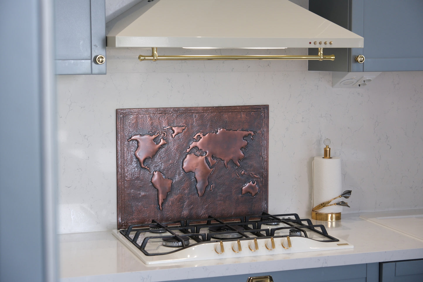 World Map Brown Copper Kitchen Backsplash - Natuross
